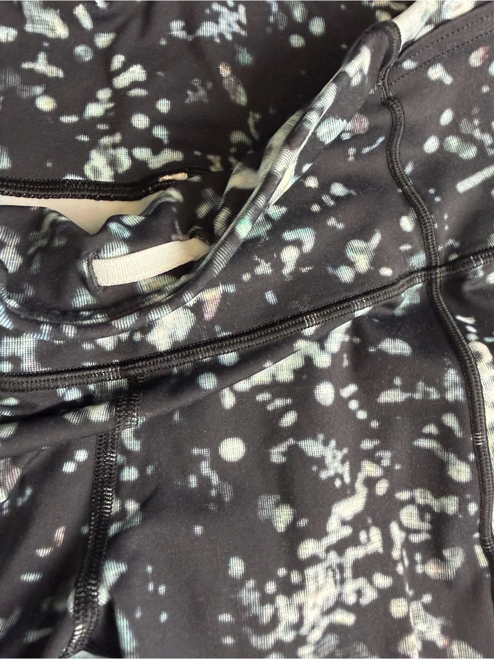 Lululemon Fast and Free Tights Pixel Haze Multi Black leggings w pockets 6